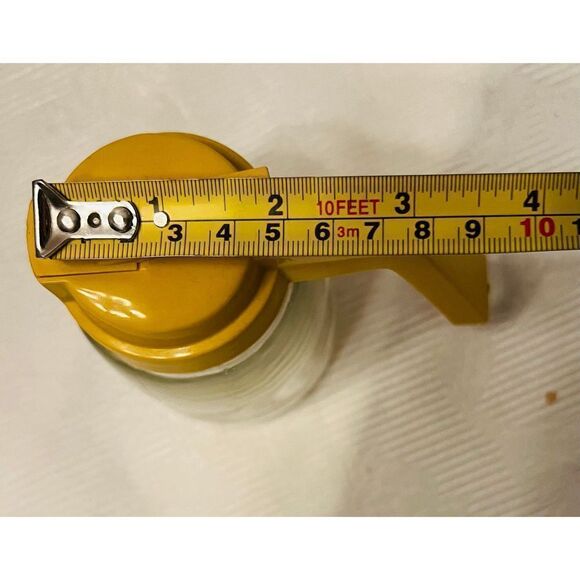 Syrup Dispenser Federal Housewares Glass Mustard Yellow Plastic Handle Vintage. - Picture 3 of 7